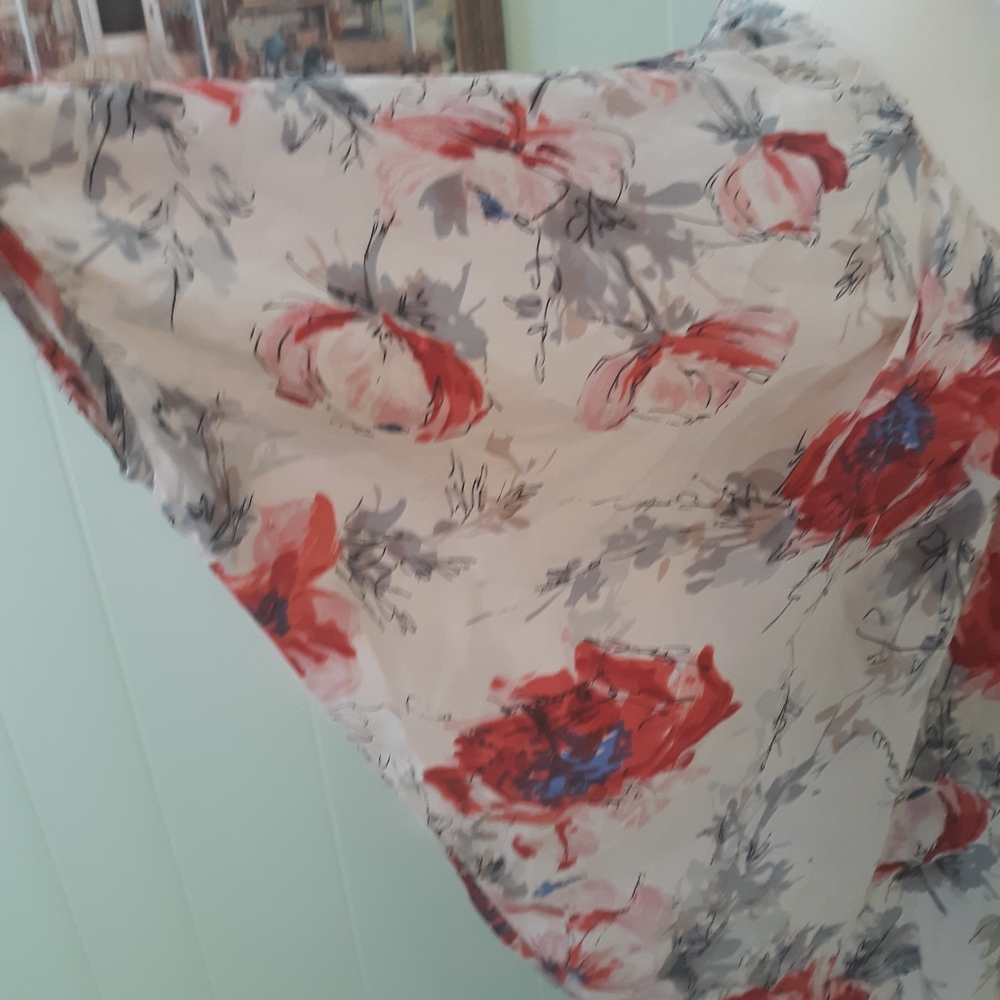 CAbi gypsy floral silk dolman sleeve blouse top sz small *C2 - Picture 5 of 8
